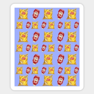 potato chips and tomato ketchup Sticker